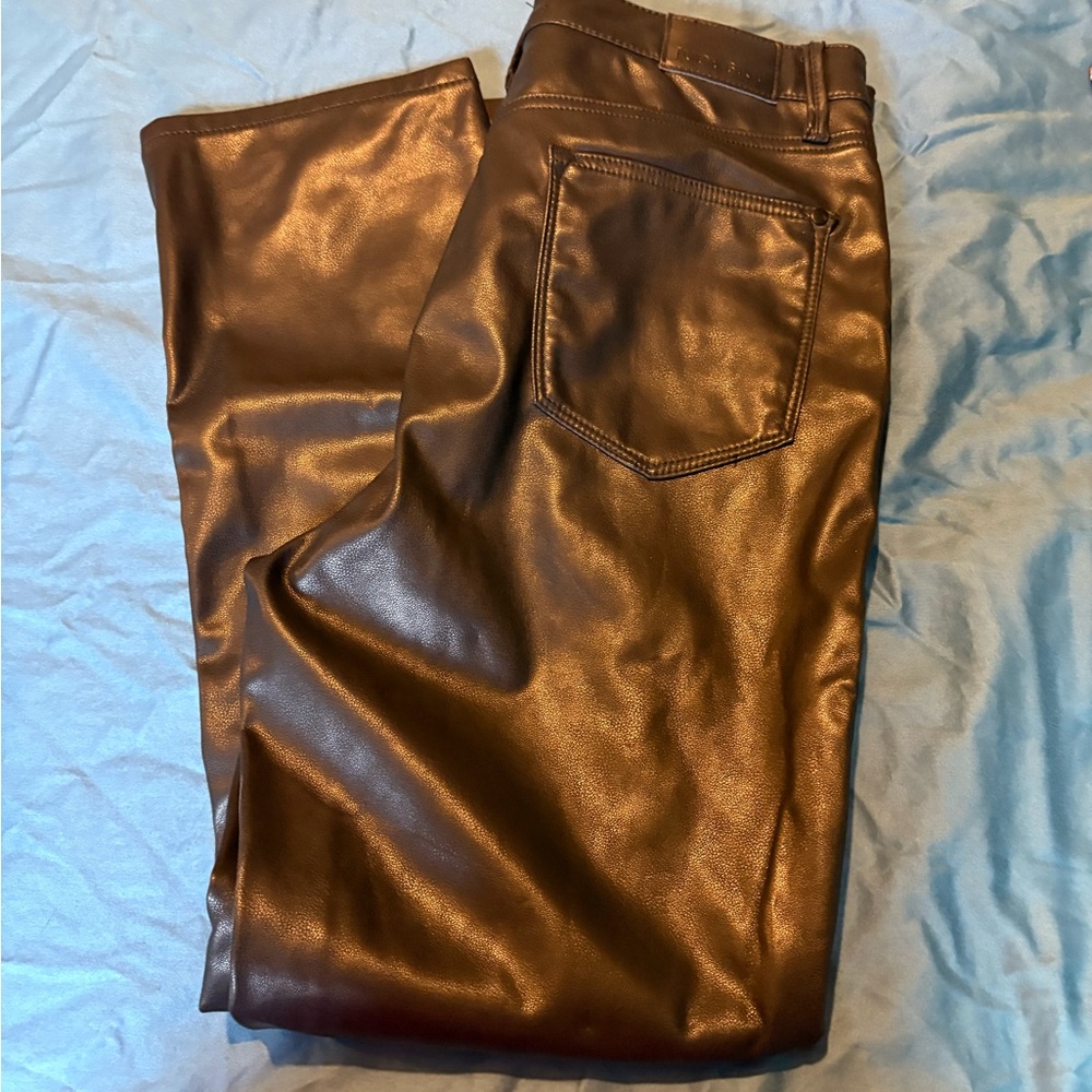 Judy Blue Black Faux Leather Straight Leg Pants